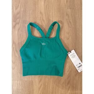 Alo Seamless Ribbed Favorite Bra Tank in Spruce Green NWT